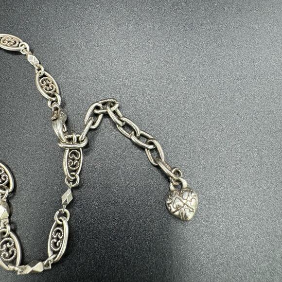 Brighton Vintage Women Metal Beads Sterling Silver Filigree Link Chain Necklace - Picture 7 of 10